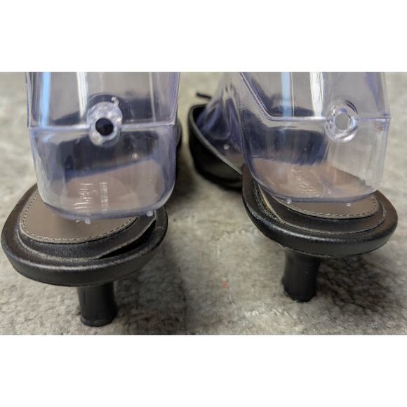 Liz Claiborne Kitten Heel Mules WOMENS 7.5M Lucille Flex black square toe bows - Picture 6 of 11